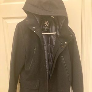 Men’s express medium wool button zip coat